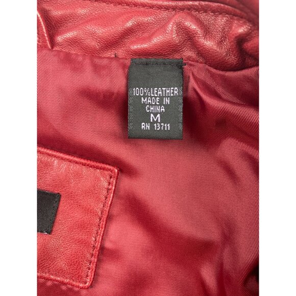 Context Women's M Red Leather Jacket - Picture 4 of 4